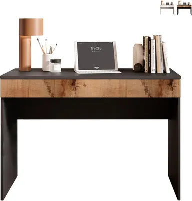 Produktbild von Büromöbel moderner platzsparender Schreibtisch mit Schublade 110x50x76cm Liam - Schwarz