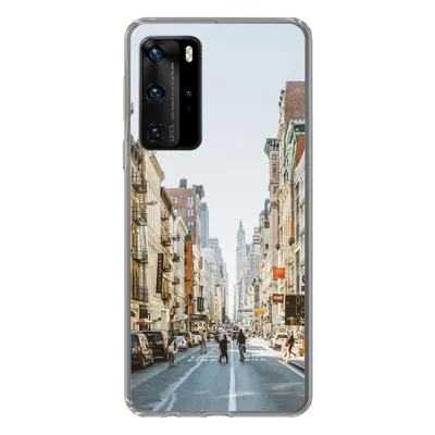 Produktbild von MuchoWow® Handyhülle Schutzhülle Hülle für Huawei P40 Pro Belebte Straße in New York Silikon Softcase Handy Hülle - Schutz