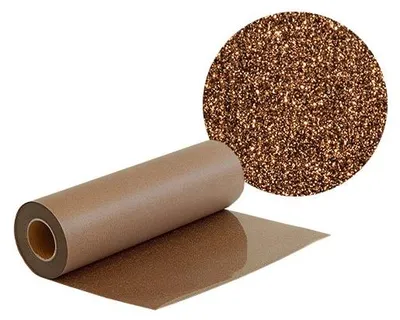 Produktbild von Plottermarie Plotterfolie Mega Glitter für kreative Veredelungen – Plotterfolie für Textildruck, T-Shirts, Baumwolle, Polyester, DIY & Spezialeffekte 100 x 50 cm - 978 Light Brown