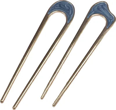 Produktbild von 2 Stück Haargabel French Twist Frisuren U-förmige Haarspange Langlebiger Muschel-Haarstab Vielseitiges Haar-Accessoire-Blau