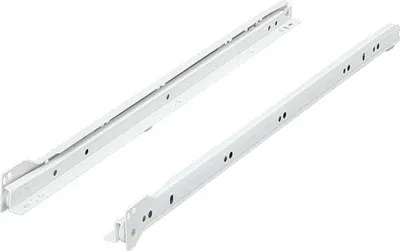 Produktbild von Schubladenschiene Teilauszug Rollschubführung 500 mm weiß 2 Stück