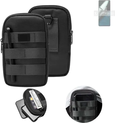 Produktbild von K-S-Trade Holster Gürtel Tasche kompatibel mit OnePlus 11 Handy Tasche Schutz Hülle dunkel-grau viele Fächer, 1x