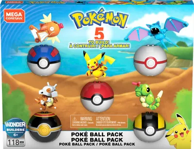 Immagine prodotto di MEGA CONSTRUX Pokémon: Set esclusivo di Pokéball - 5 personaggi, diverse Pokéball, combinabili, per bambini dai 6 anni in su, GHP85