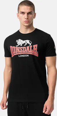 Image de T-shirt homme coupe classique CROMANE Noir/Rouge/Gris S Lonsdale