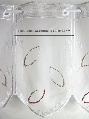 Produktbild von 1 Teil/Lamelle Kurzgardine mit Stangendurchzug ecru`-mehrfarbig 16x30cm B/H