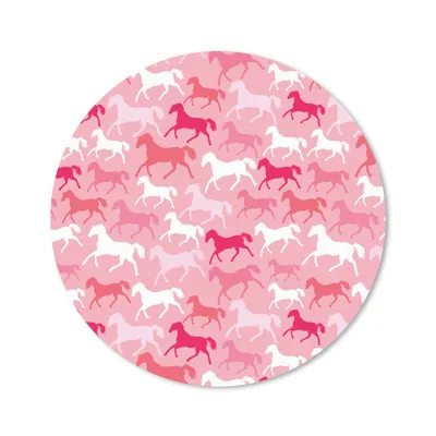 Produktbild von MuchoWow® Mauspad Mousepad Pferde - Rosa - Muster - Mädchen - Kinder - Mädchen 40x40 cm - Mousepads - Maus Mat - Pad - Mausunterlage - Schreibtisch Accessoires