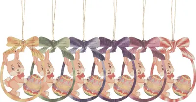 Produktbild von Strauchbehang Hase mit Osterei (6) BxHxT 6x7x0,3cm NEU
