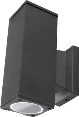 Zdjęcie produktu dla Kinkiet Up & Down Light, prostokątny, czarny – IP65, do zastosowań zewnętrznych – oprawka GU10