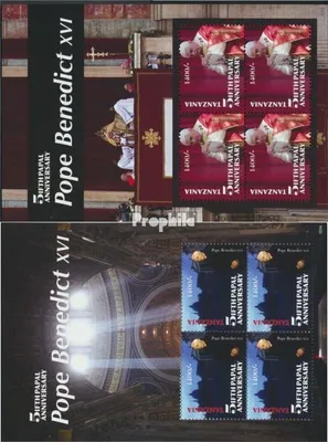 Produktbild von Briefmarken Tansania 2010 Mi 4743-4744 Kleinbögen (kompl.Ausg.) postfrisch Papst Benedikt XVI.