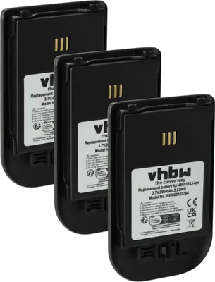 Produktbild von vhbw 3x Akku Ersatz für Avaya 660190/R2B, 0486515, 660190/R1A für schnurlos Festnetz Telefon (900 mAh, 3,7 V, Li-Ion) Schwarz