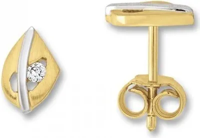 Immagine prodotto di Orecchini con zirconi 333/- oro giallo parzialmente rodiati