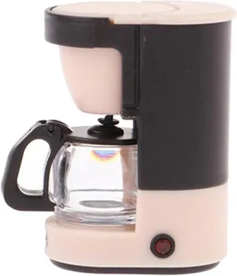 Image de Mini-machine à café en bois rose pour maisons de poupées - Jouets pour enfants
