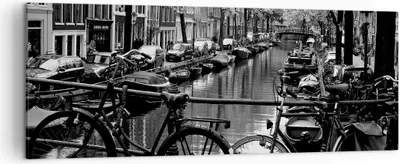 Produktbild von Bild auf Leinwand - Leinwandbild - Holland Kanal - 140x50cm - Wand Bild - Wanddeko - Wandbilder - Leinwanddruck - Bilder - Kunstdruck - Wanddekoration - Leinwand bilder - Wandkunst - AB140x50-3516