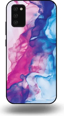 Produktbild von Smartphonica Telefon Fall passt Samsung Galaxy A03s mit rosa blau Marmor Print - TPU Backcover Fall Rose blau Marmor Design