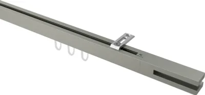 Produktbild von Interdeco Innenlaufstange / Gardinenstange mit Innenlauf Satin-Silber, Typ Quadline Diapo (Doppelstab), 20 x 20 mm 1-läufig, 260 cm