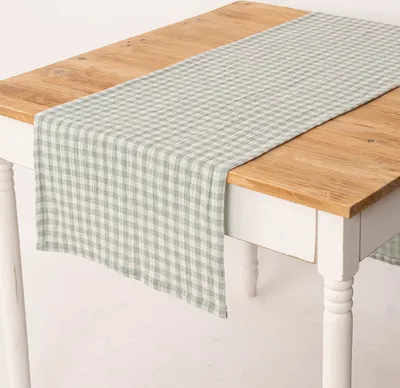 Produktbild von Tischläufer Musselin Vichy Karo mintgrün weiß 40x160cm SCHÖNER LEBEN