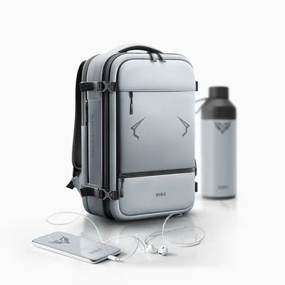 Produktbild von Diablo Chairs Air – Vakuum Rucksack, erweiterbar, diebstahlsicher, 40L, wasserfe Grau