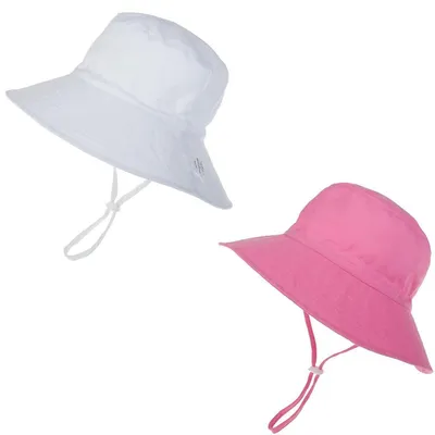 Produktbild von Baby Sonnenhut mit UV Schutz UPF 50+ 2er Pack Pink & Weiß 0-6 Monate