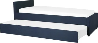 Obrázek produktu pro BELIANI Rozkládací postel modré látkové čalounění 80 x 200 cm dětský pokoj postel pro hosty přistýlka