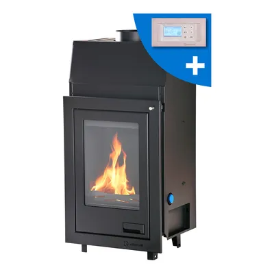 Image de HS FLAMINGO insert de cheminée AQUAFLAM 12 EQUAL avec échangeur de chaleur et contrôle automatique de la combustion