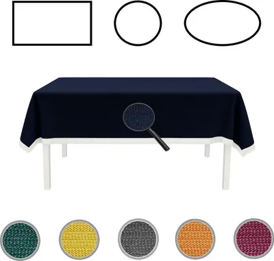 Produktbild von Gartentischdecke mit Fransen Tischdecke rund oval eckig Classic 110x140 cm eckig blau