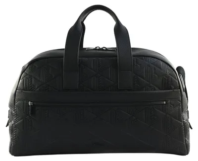 Image de LACOSTE Cuir sac de voyage sac à épaule Duffle Bag Noir
