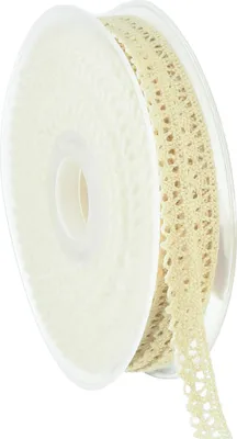 Produktbild von Dekoband Creme Häkelspitze Vintage Stoffband 12mm x 20m Hochzeit DIY