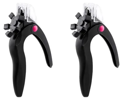 Productafbeelding van Nagelknipper, verstelbaar, roestvrij staal, voor kunstnagels, gelnagels, nagelverlengingen, 2 stuks, zwart