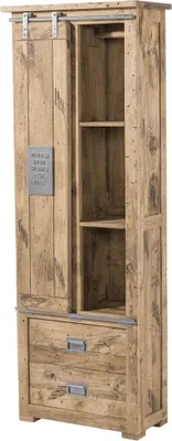 Immagine prodotto di MASSIVMOEBEL24 | RAILWAY #284 Armadio in legno di mango - laccato / sbiancato 70x35x195