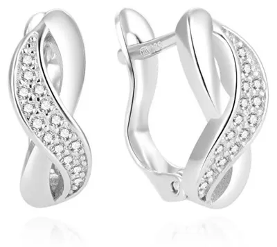 Produktbild von Elegant silver earrings with zircons AGUC1861