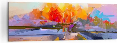 Produktbild von Bild auf Leinwand - Leinwandbild - Abstraktion modern - 160x50cm - Wand Bild - Wanddeko - Leinwanddruck - Bilder - Kunstdruck - Wanddekoration - Leinwand bilder - Wandkunst - AB160x50-4097
