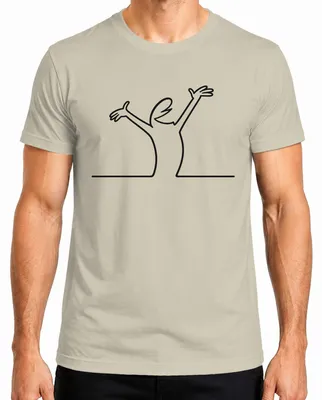 Produktbild von La Linea Strichmännchen Balum Comic Cartoon Osvaldo Cavandoli Herren T-Shirt, Natur, S