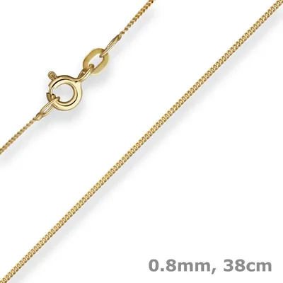 0-8mm-Panzerkette-aus-585-Gelbgold-38cm-mit-Zwischenöse