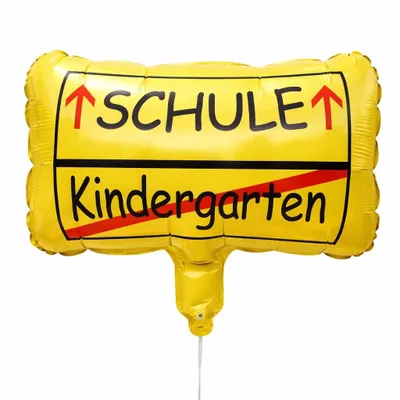 Produktbild von Folienballon Ortsschild Deko zur Einschulung – Luftballon für Schule & Kindergarten, Schulanfang Dekoration