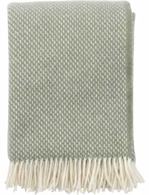 Produktbild von Klippan Preppy Wolldecke aus Schurwolle 130x200 cm: staubgrün Farbe: staubgrün