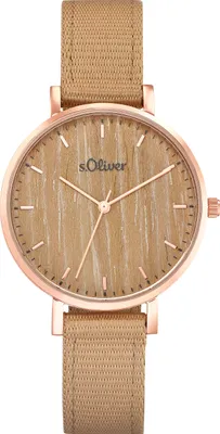 Produktbild von s.Oliver Damen Uhr Armbanduhr Edelstahl IP Rose Nylon 2034598