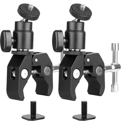 Productafbeelding van 2 stuks super klem statief set met kogelkop voor camera's en LED-verlichting