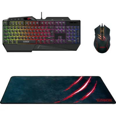 Produktbild von Schwaiger Gaming Bundle-Tastatur+Maus+Deskpad Mauspad XXL, USB, RGB LED