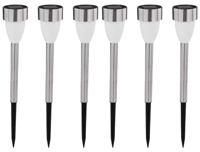 Produktbild von 6er Set LED Solarleuchten, Edelstahl, Schalter, H 36,5 cm