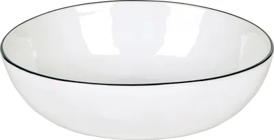 Produktbild von Piana Schüssel mittel Porzellan, D 20,5 cm, H 6 cm Dekor Rand weiß / basalt