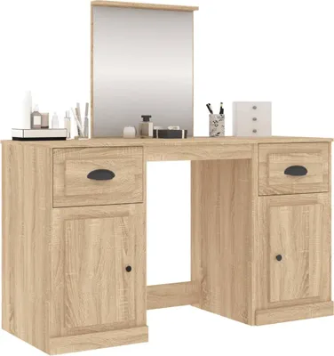 Obrázek produktu pro vidaXL Toaletní stolek se zrcadlem Dub Sonoma 130x50x132,5 cm