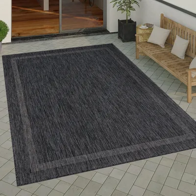 Produktbild von Outdoor Teppich Flachgewebe in Sisal-Optik mit Bordüre UV-beständig robust Grösse 80x150 cm
