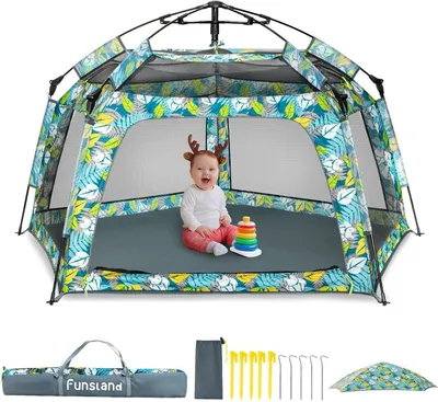 Produktbild von Kinder Spielzelt 3-6 Jahre Pop Up Strandzelt Outdoor Camping Moskitofest