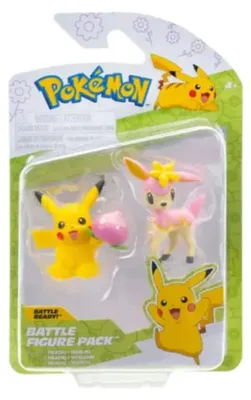 Produktbild von Pokémon Battle Figure 2 Pack Spring Pikachu with Pecha Berry & Spring Deerling