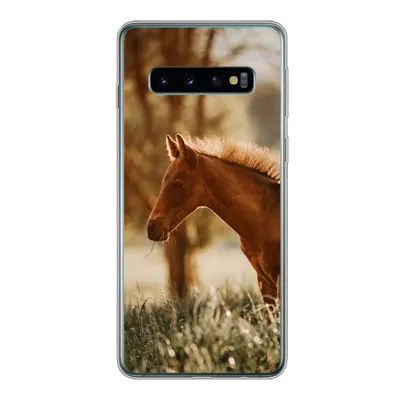Produktbild von MuchoWow® Handyhülle Schutzhülle Hülle für Samsung Galaxy S10 Pferd - Licht - Wiese Silikon Softcase Handy Hülle - Handytasche
