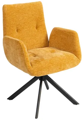 Produktbild von HOMCOM Sessel Drehbar Loungesessel mit Armlehne, Wolle-Leinenoptik, Gelb