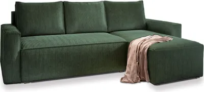 Produktbild von Masseno Ecksofa POTARO mit Schlaffunktion L-Form, Sofa mit Bettkasten, Wohnzimmersofa, Couch, Soffa, Bettsofa, Couchgarnitur- Grün, POSO 14