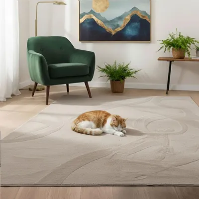 Produktbild von Teppich Wohnzimmer Schlafzimmer Flauschig, kurzflorig – waschbar und Fußbodenheizung geeignet