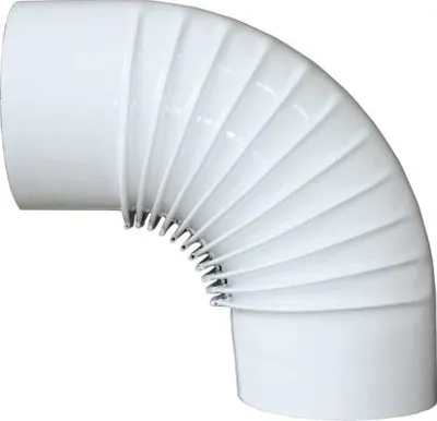 Produktbild von BERTRAMS 040110, Eckstück Schornsteinrohr, Weiß, Stahl, 300 °C, 90°, 12 cm
