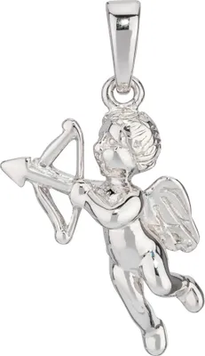Produktbild von Glanz Kettenanhänger Engel mit Pfeil und Bogen 925 Silber 19x10mm Amor fliegend
